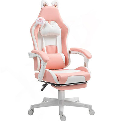 Gaming Chair with Footrest,Racing Gamer Chair, Headrest and Lumbar Support, For Home and Office
