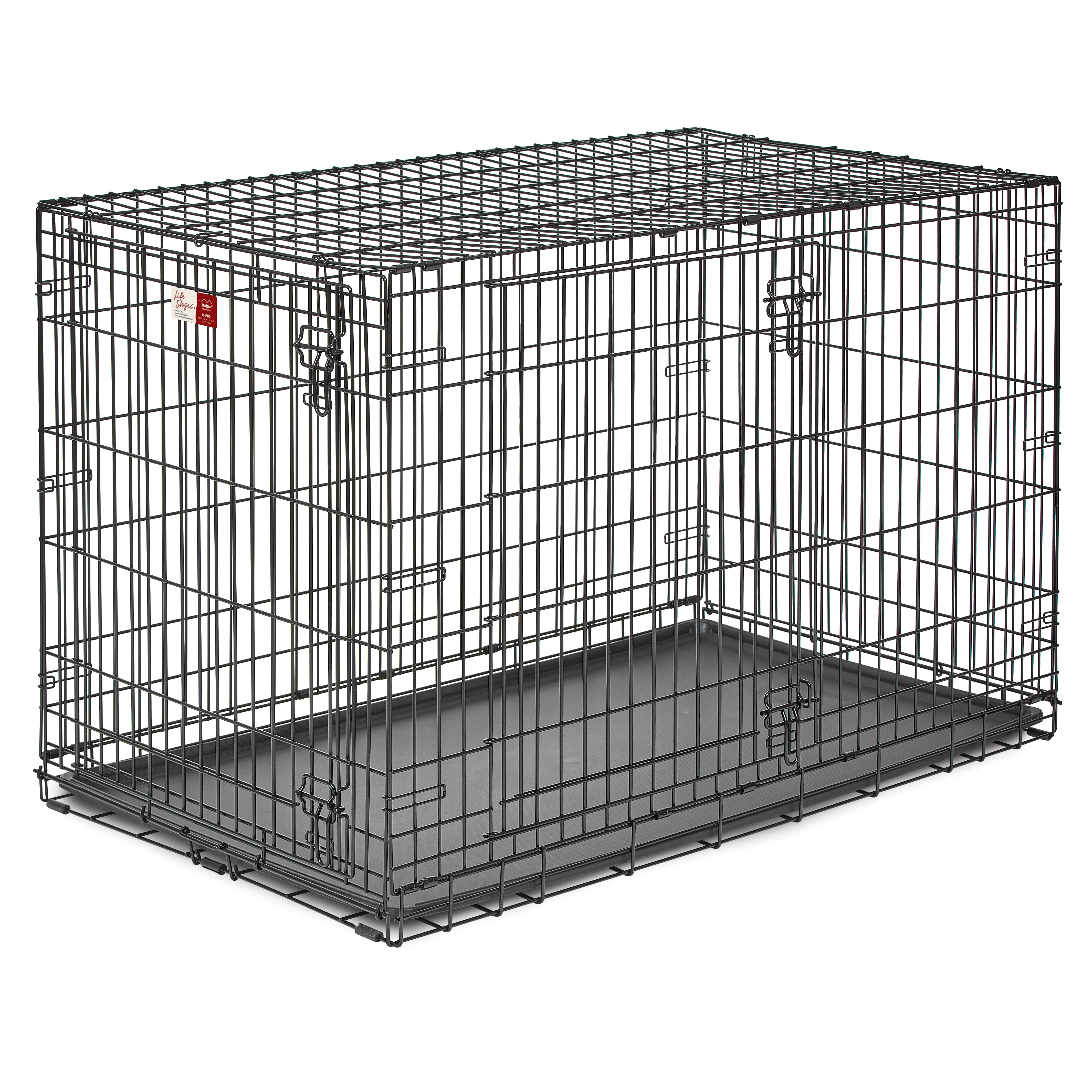 MidWest Homes For Pets Double Door Folding Metal Dog Crate Medium