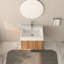 Meuble-lavabo flottant mural 24 po avec lavabo, finition, style minimaliste moderne pour salles de bain compactes, espace, contreplaqué, poignées biseautées lisses, installation facile en couleur, lavabo intégré,-1811270316
