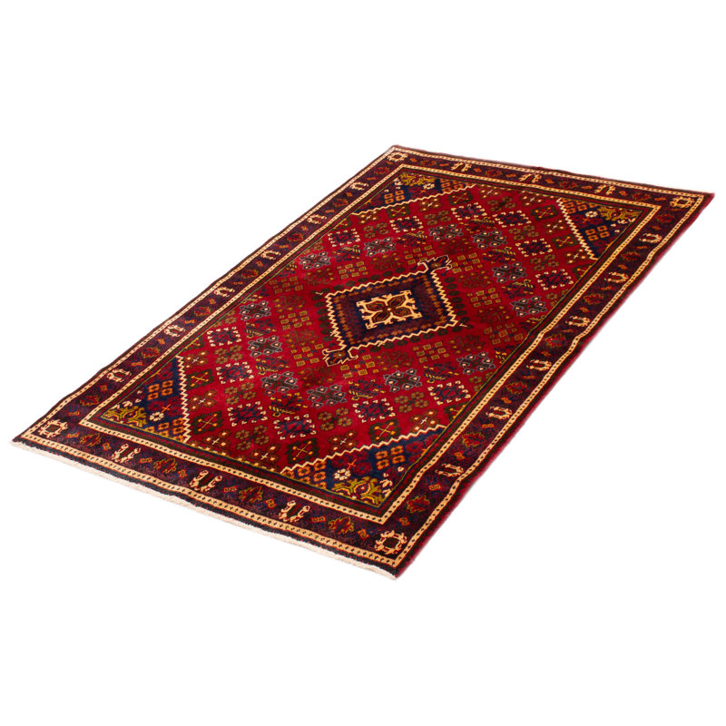 Tapis rouge rétro Kayseri 4 pi 4 po x 6 pi 9 po