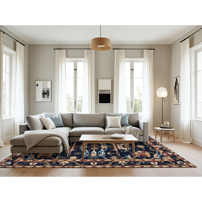 Machine Washable Persian Gray Area Rug, Rectangle 6' x 9'