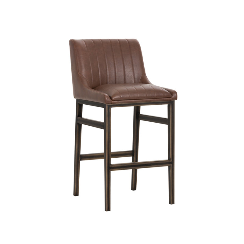 Tabouret de comptoir Hubner, Siège Bravo Cognac / cadre brun foncé, Tabouret de bar (siège d'une hauteur de 30 po)