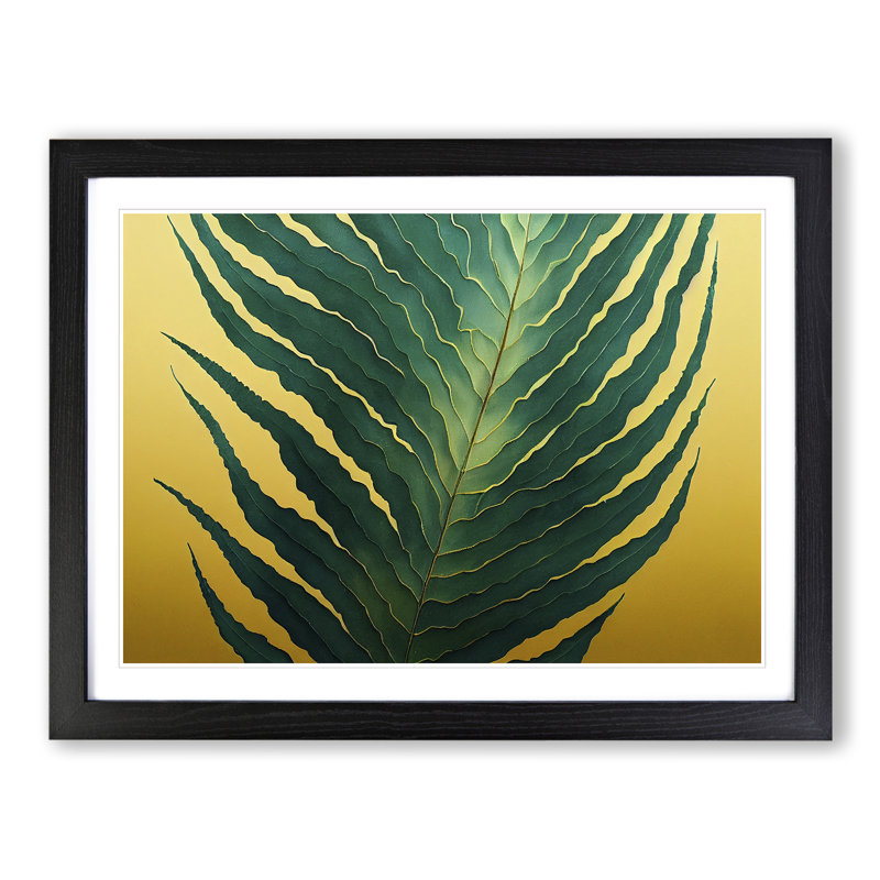 Beautiful Fern Leaf - Single Picture Frame Print, Black Framed, 46cm H x 64cm W x 2cm D
