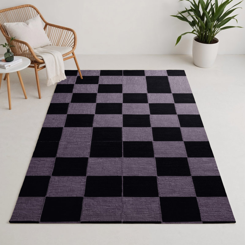 Tapis d'intérieur et d'extérieur à carreaux gris, Rectangle 9 pi x 12 pi