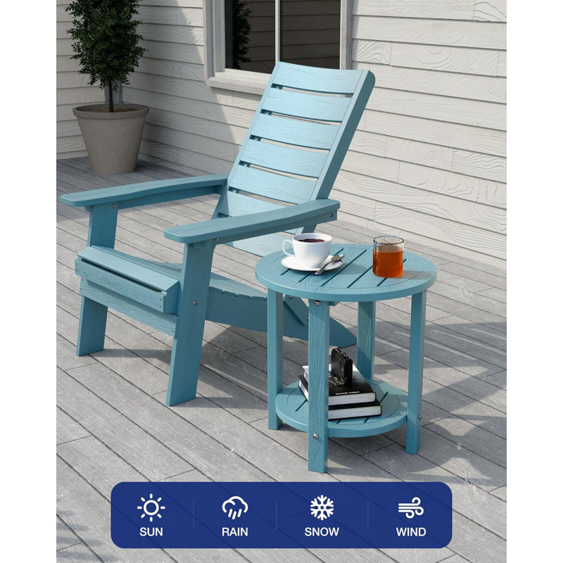 Table Adirondack d'extérieur 2 niveaux, Bleu