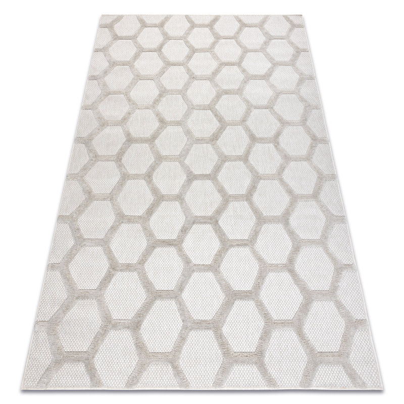 Walbourne Geometric Area Rug, Beige, Rectangle 80 x 150cm