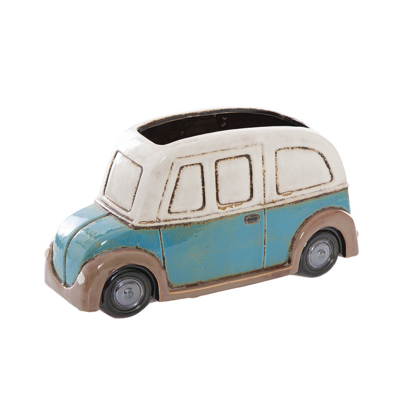 Loyola Ceramic Statue Planter, Green/White