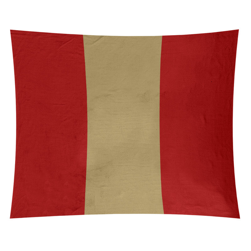 Tapisserie en polyester San Francisco, H 27,5 po x l 37,5 po, Rouge / doré