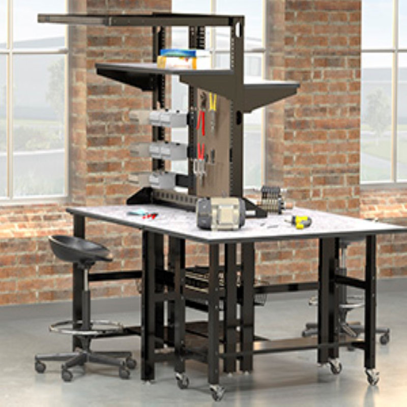 72" L Techworks Network Height Adjustable Utility Table