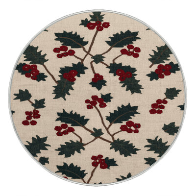 Washable Lingonberry Fruits Area Rug