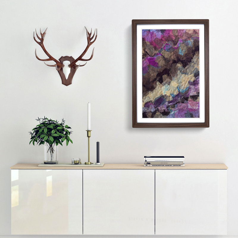 New Day in Abstract - Framed Print, 87cm H x 62cm W x 2cm D, Walnut Framed