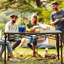 Table de camping pliante, tablette portative en aluminium