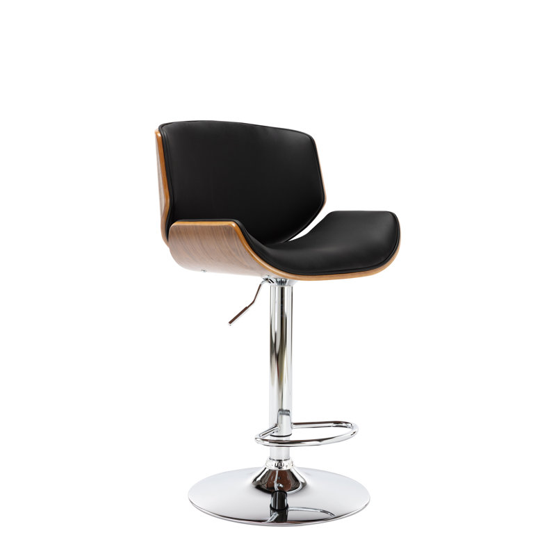 Katalyn Swivel Adjustable Height Bar Stool, Black