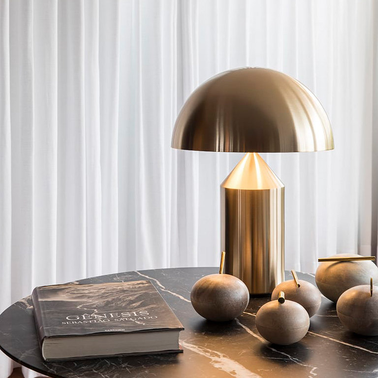 Atollo Table Lamp, Gold, 19.7" H x 15" W x 15" D