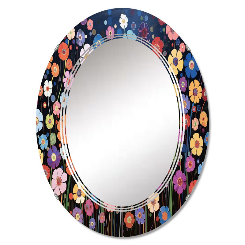 Miroir mural abstrait abstrait, 36 po x 24 po