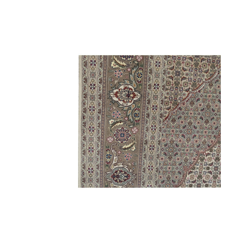 Tapis ivoire et beige noué à la main de haute qualité