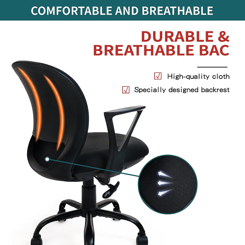 Chaise de bureau Anraj, Noir