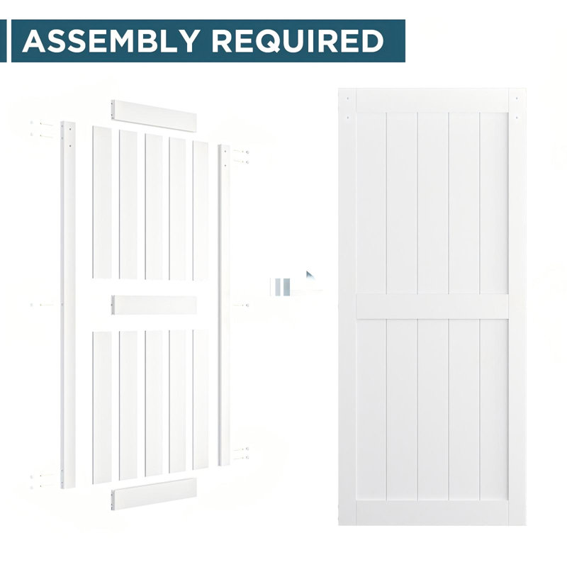 Portes de grange doubles à panneaux en bois manufacturé avec ensemble de quincaillerie , 47 po x 84 po