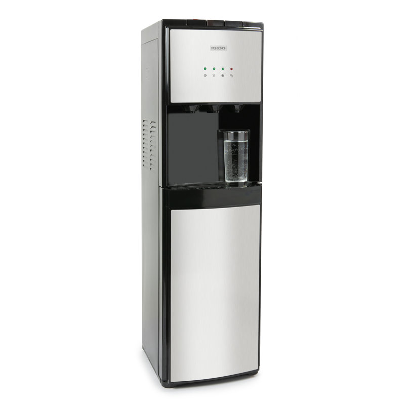 Black and Stainless Steel Bottom Load Water Dispenser