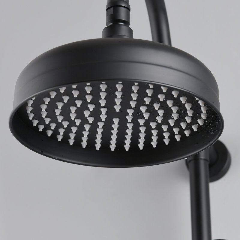 Douche pluviale de 8 po et douchette à main en noir mat pour une expérience relaxante