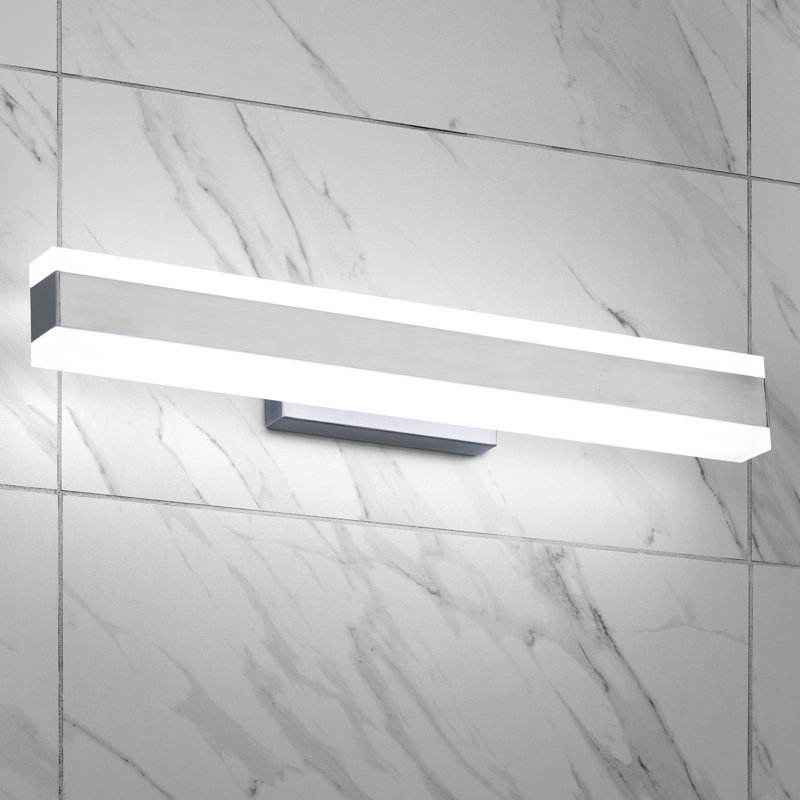 Sleek 19" Brushed Nickel LED Vanity Light for Outdoor Use