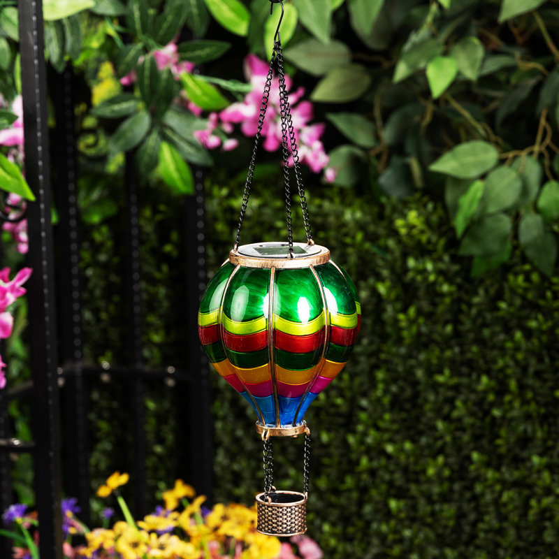 10"-19"H Adjustable Solar Hanging Balloon with Flicker LED Lights
