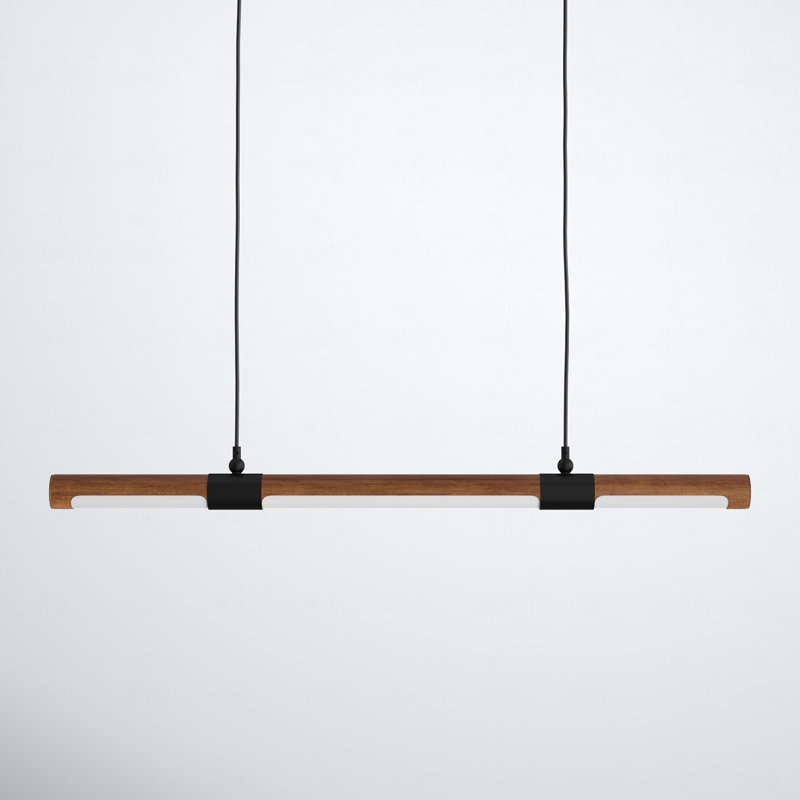 Aimee 1 - Light Antique Pecan/Black LED Kitchen Island Pendant