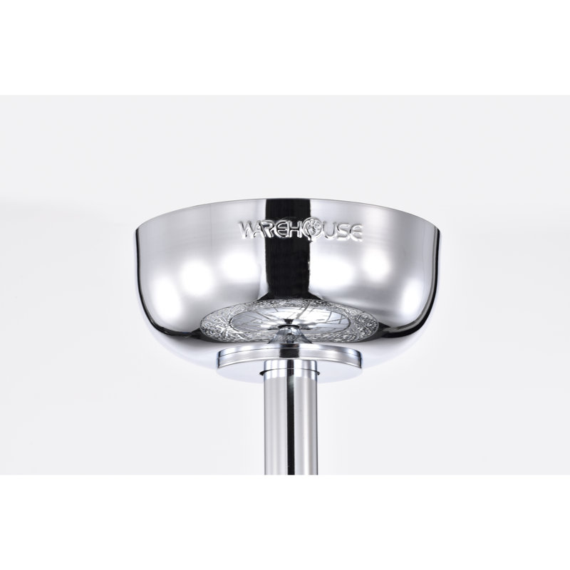 24 Inch Chrome Finish Modern Glame Style Crystal Ceiling Lighted Ceiling Fan With Remote