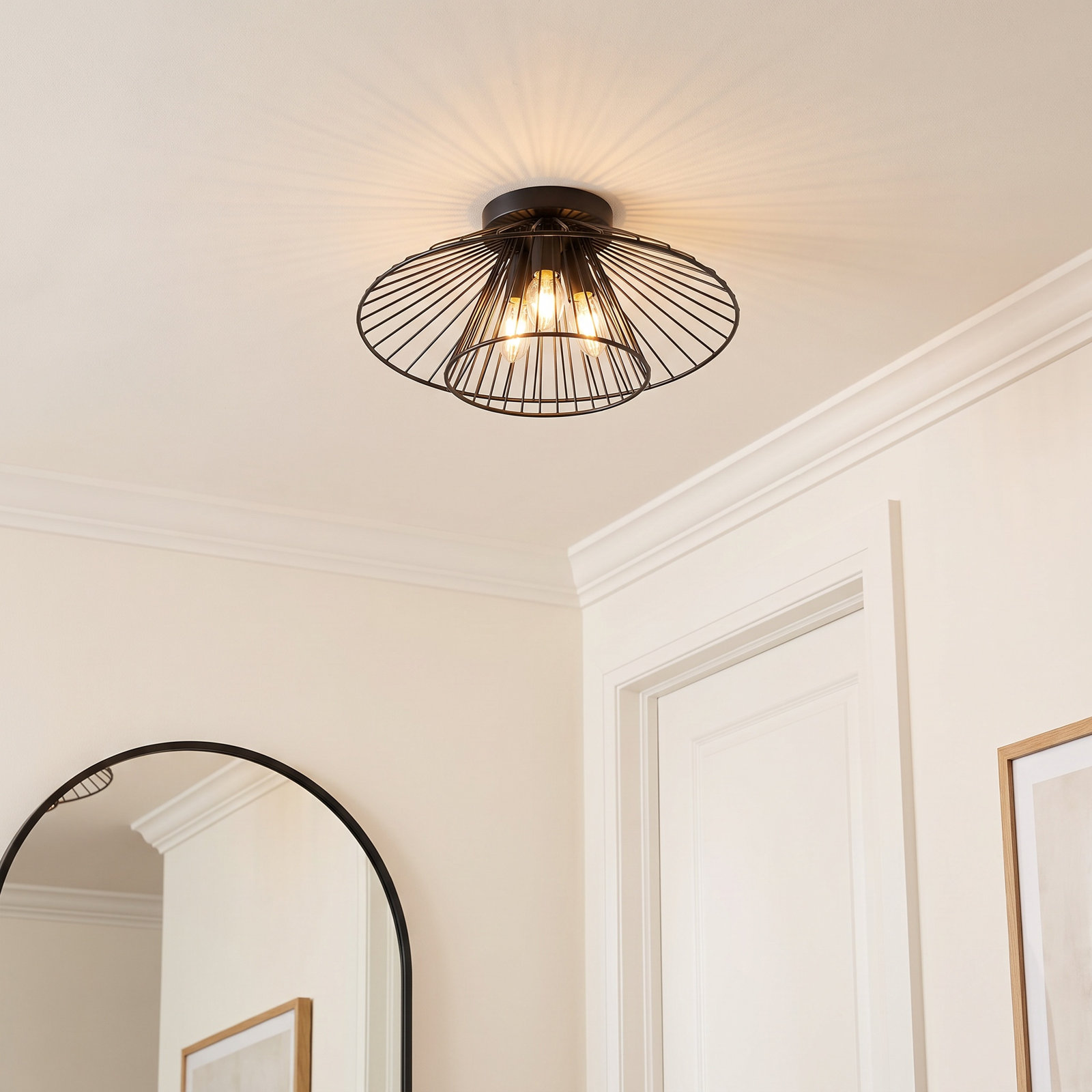 Cusack Single Light Flush Mount, Black