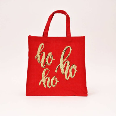 Christmas Wine Gift Bag  with Sequin Design
