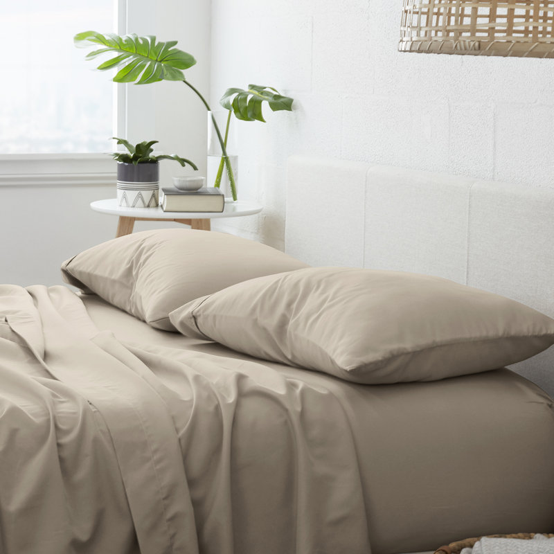 Premium Double-Brushed Pillow Case Set, Taupe, King