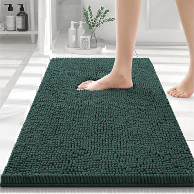 Tapis pour salle de bain en chenille Djenkely
