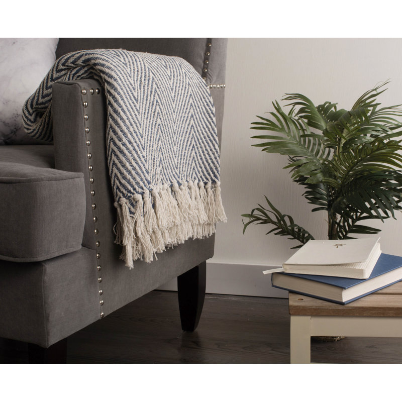Dll Hand Woven Throw Blanket, Blue