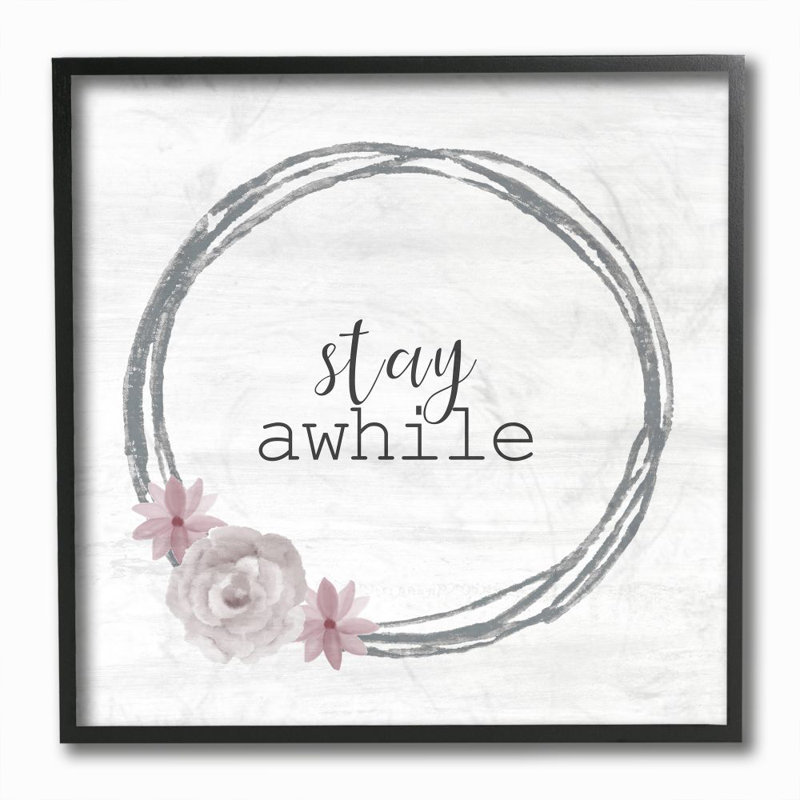 « stay d’inspiration family home », art sur toile, Giclée encadrée noir minuit, H 12 po x l 12 po x P 1,5 po