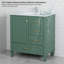 Meuble-lavabo moderne vert 30 po Elowynth, plateau en céramique, structure en bois massif
