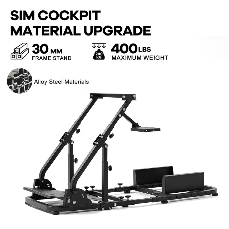 Customizable Sim Racing Cockpit Stand | Fits Logitech G923/G29/G920 & Thrustmaster T150 Wheels | Adjustable Frame Structure | Wheel，Pedal and Seat Not Included
