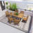 70.87Inch Rectangular Dining Table With X-Shape Aluminum Table Leg
