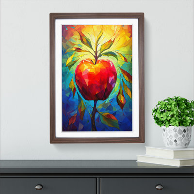 Apple Abstract No.3 - Single Picture Frame Print on Wood