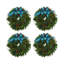 Christmas Wreath Tartan Vegan Leather Round Coasters-641020857