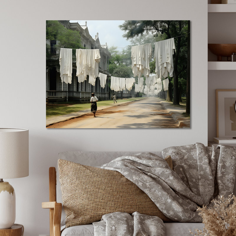 Jour de lessive rétro en chalet - Art mural en métal blanchisserie MT135157, H 12 po x l 20 po x P 1 po