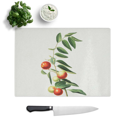 Tempered Glass Chinese Jujube Plant Chopping Board