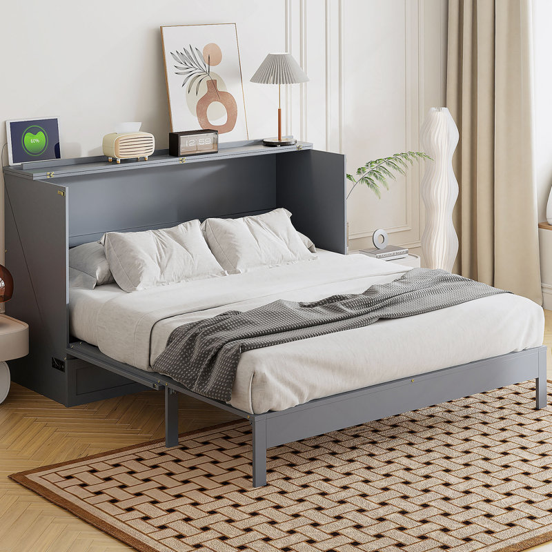 Lit escamotable avec tiroirs de rangement Murphy, Grey