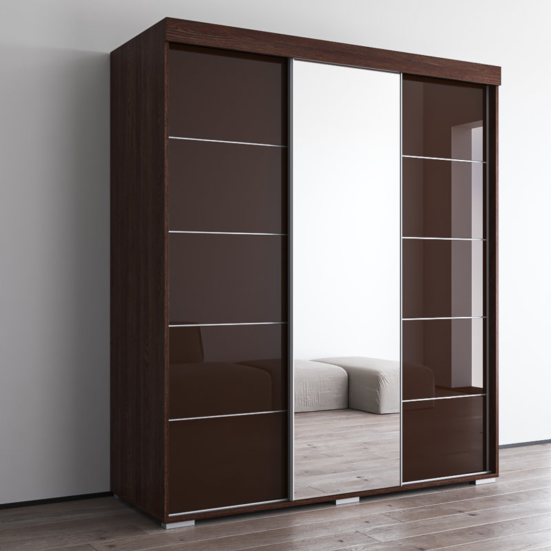 Armoire en wengé 71 "avec miroir Aria