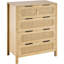 Commode 4 tiroirs en rotin, commode Boho, commode en rotin avec rangement spacieux, commode en rotin naturel