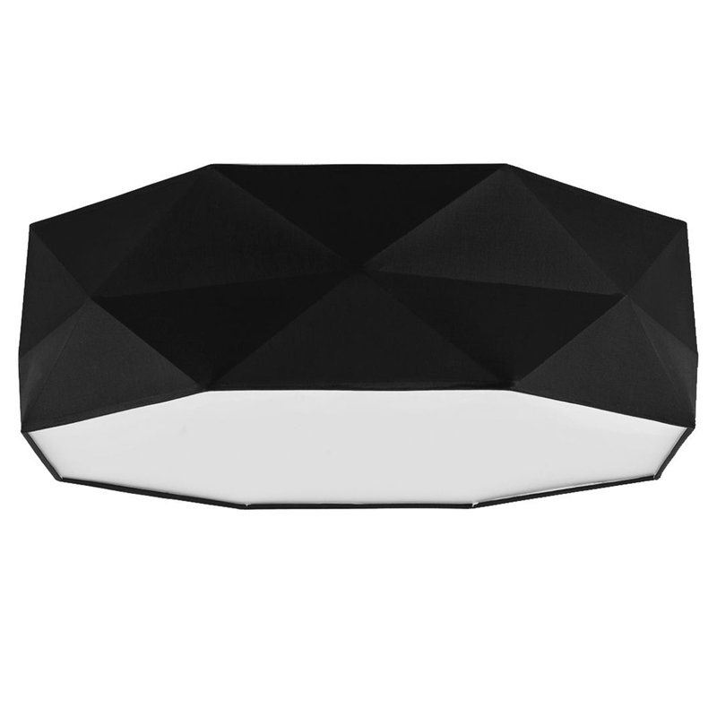 Plafonnier encastré cylindrique en lin à 4 lumières Kousgaard, Noir, noir, noir, noir