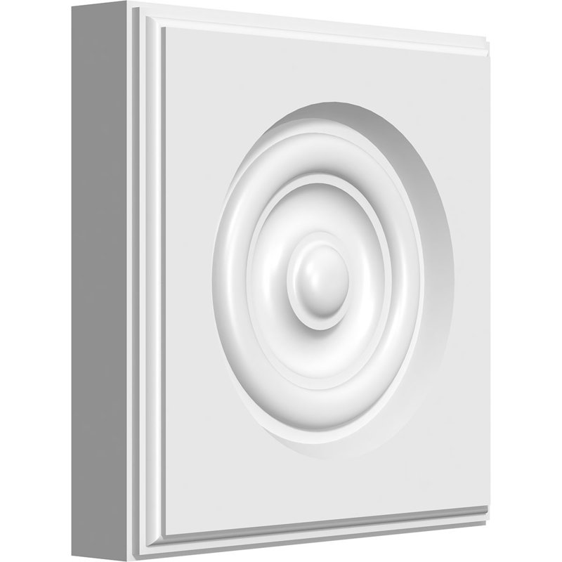White PVC Bullseye Rosette with Beveled Edge Moulding