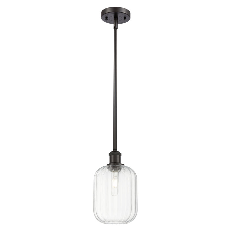 Mini-luminaire suspendu 1 lumière Ballston - Ameiya, Clair, Bronze frotté à l'huile