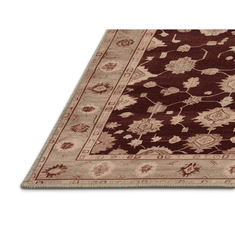 Tapis brun lavable à la machine, Rectangle 7 pi x 9 pi