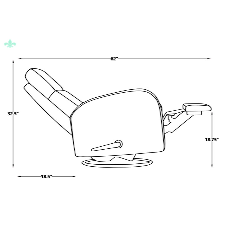Fauteuil inclinable et pivotant à poignée manuelle, Tissu fumé