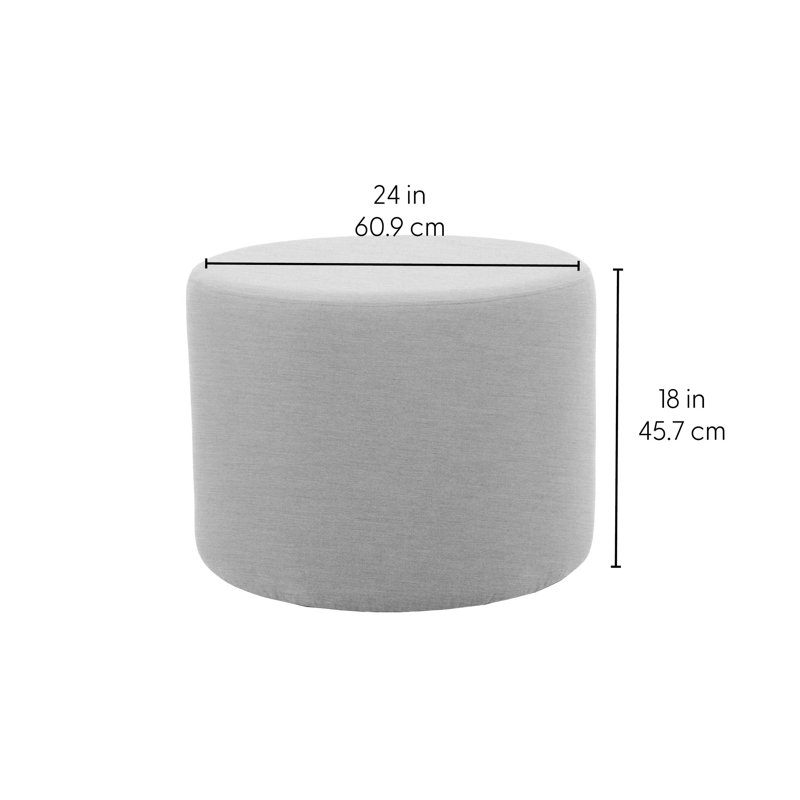 Repose-pieds d'extérieur rond 24 po avec Sunbrella®, H 18 po, Toile granit